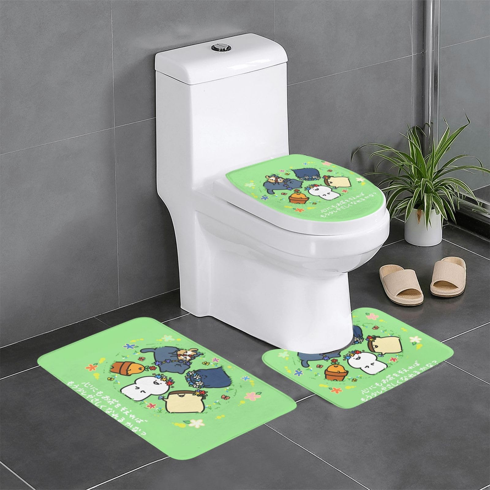 Amazon｜お文具といっしょ (11) バスマット 3点セット トイレマット